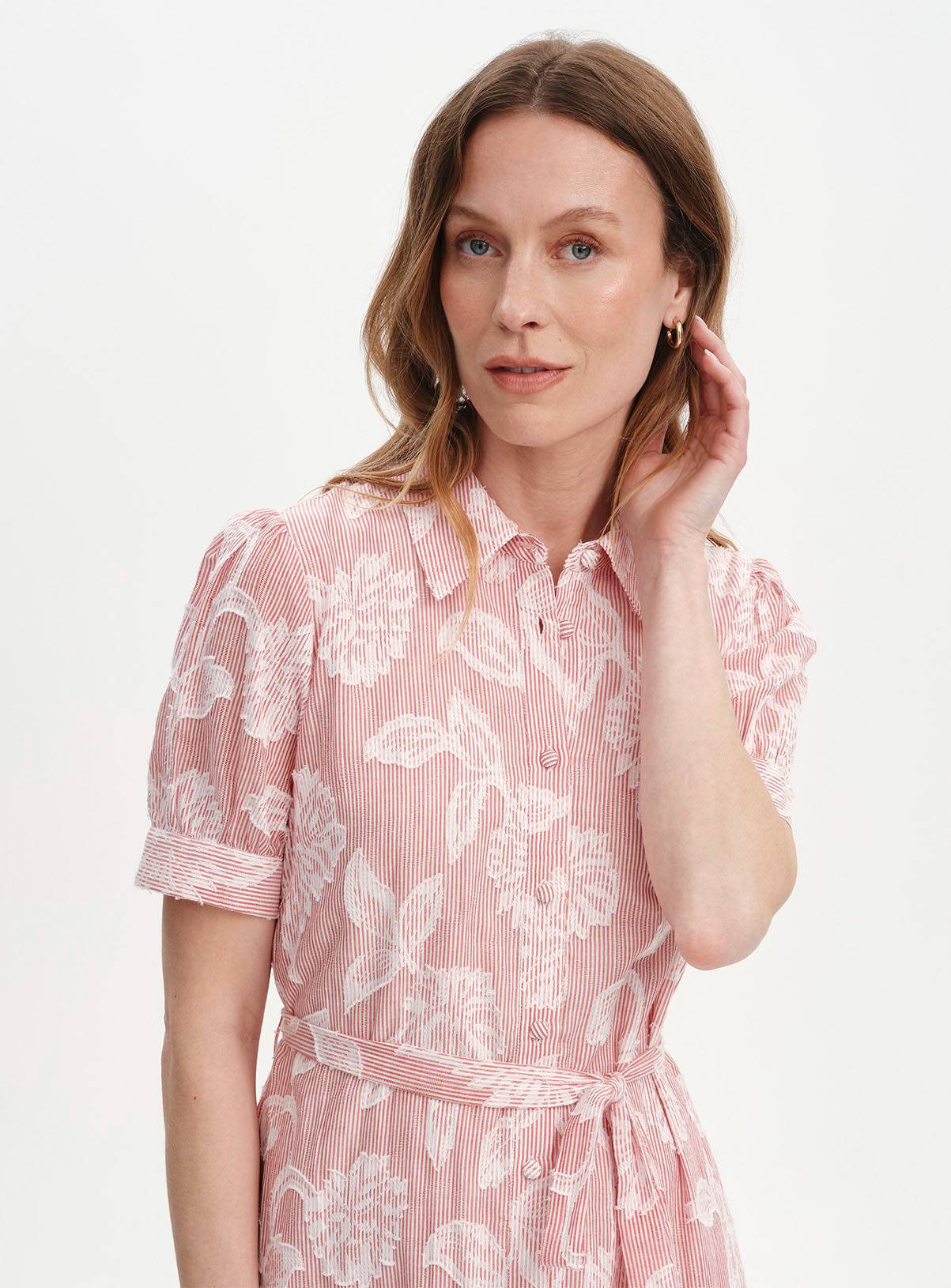 FINERY Mariah Floral Stripe Shirt Dress 14 - Image 5